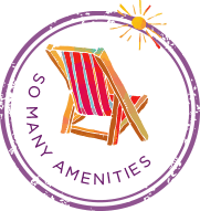 Badge with legend: So Many Amenities
