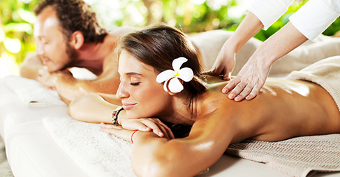 women getting massage